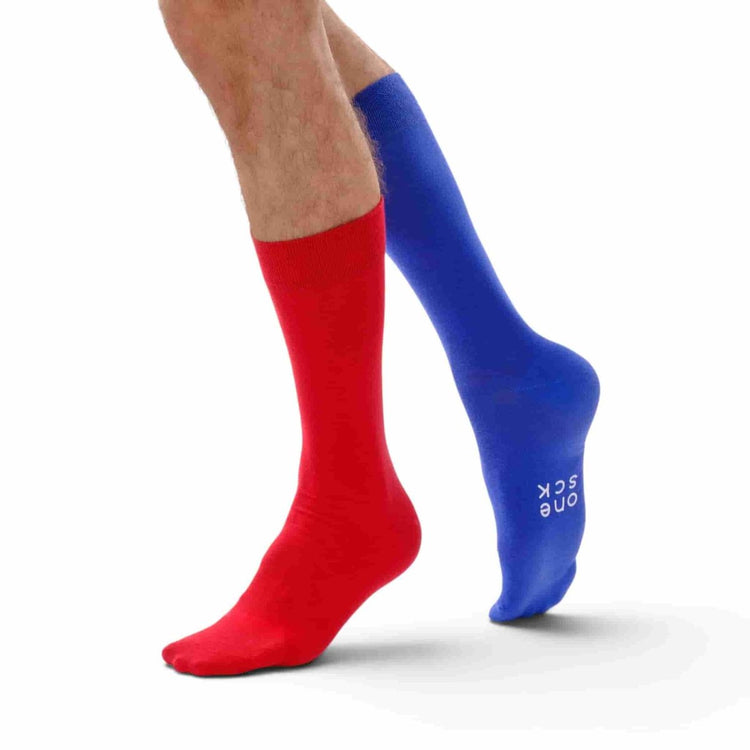 Red & Blue Football Fan Socks – Team Colour Socks -Odd Socks