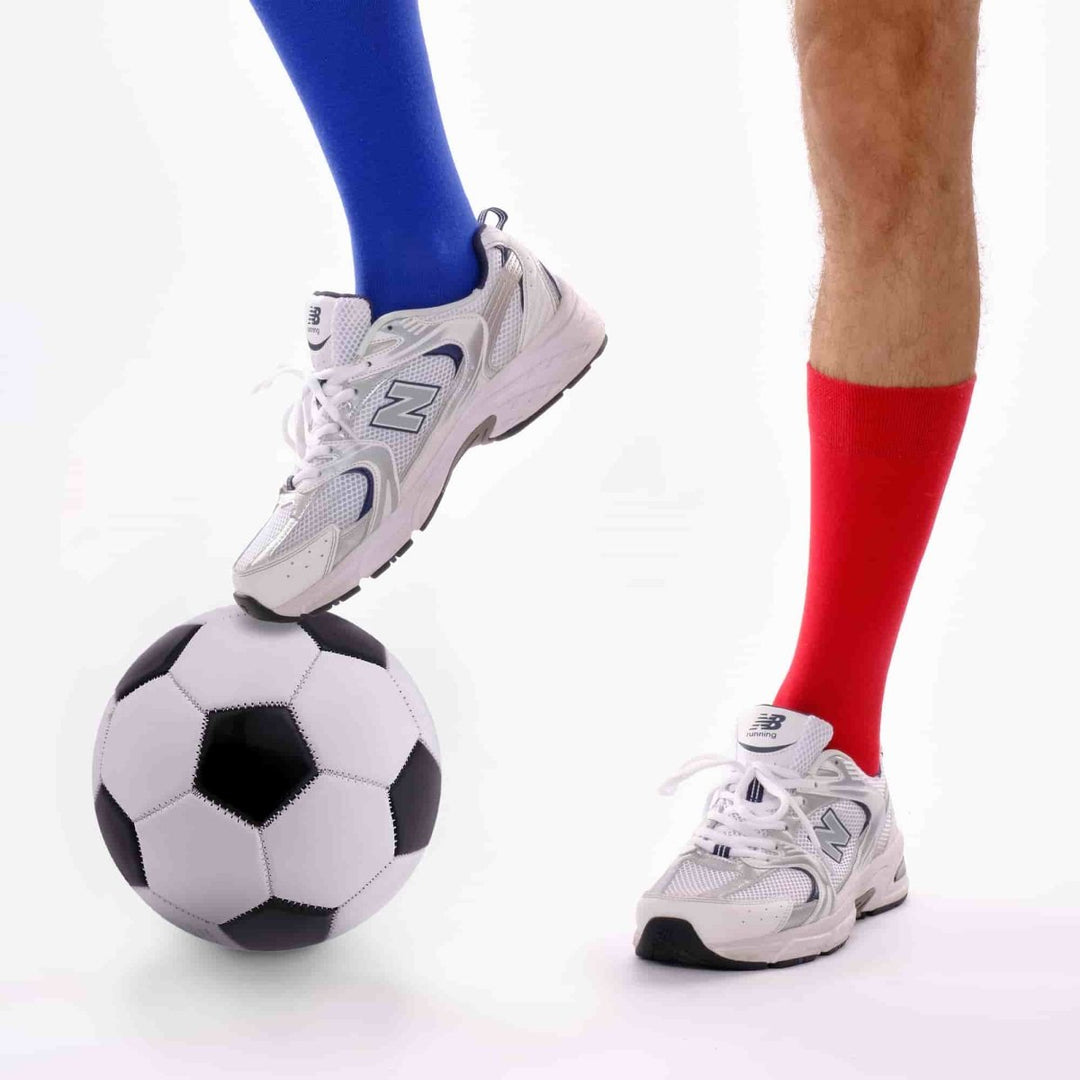 Red &amp; Blue Football Fan Socks – Team Colour Socks -Odd Socks