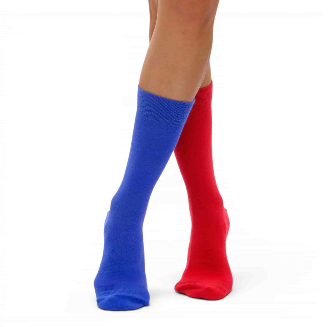 Red &amp; Blue Football Fan Socks – Team Colour Socks -Odd Socks
