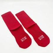 Red Cotton Crew Ribbed Diabetic Socks - Twin Socks