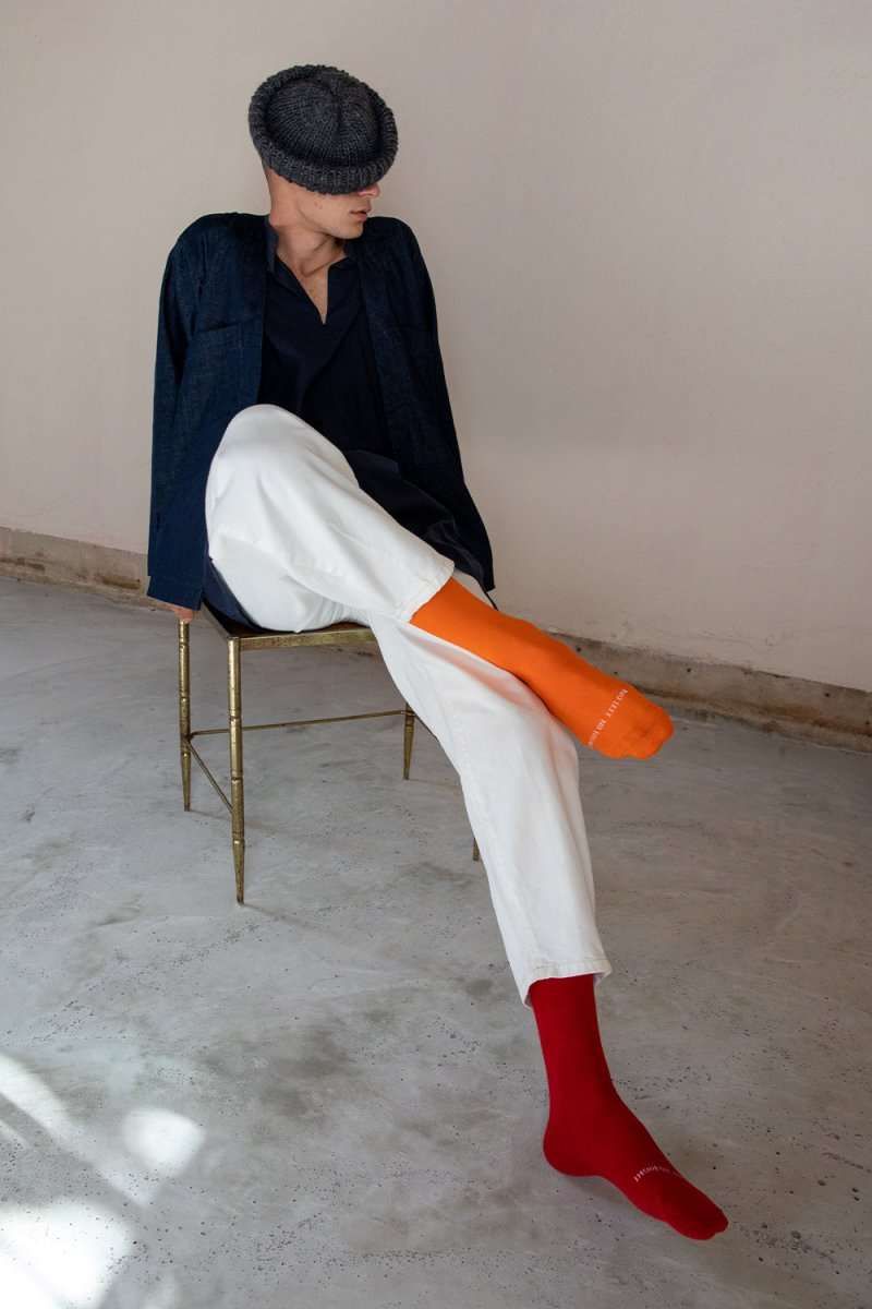 Red & Orange Odd Socks – Mismatched Cotton Crew Socks - Odd Socks