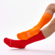 Red & Orange Odd Socks – Mismatched Cotton Crew Socks - Odd Socks