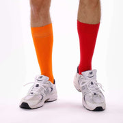 Red & Orange Odd Socks – Mismatched Cotton Crew Socks - Odd Socks