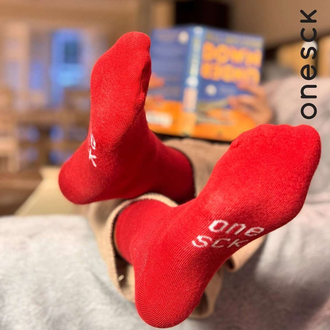 Red Organic Cotton Crew Kids Socks -Kids Socks