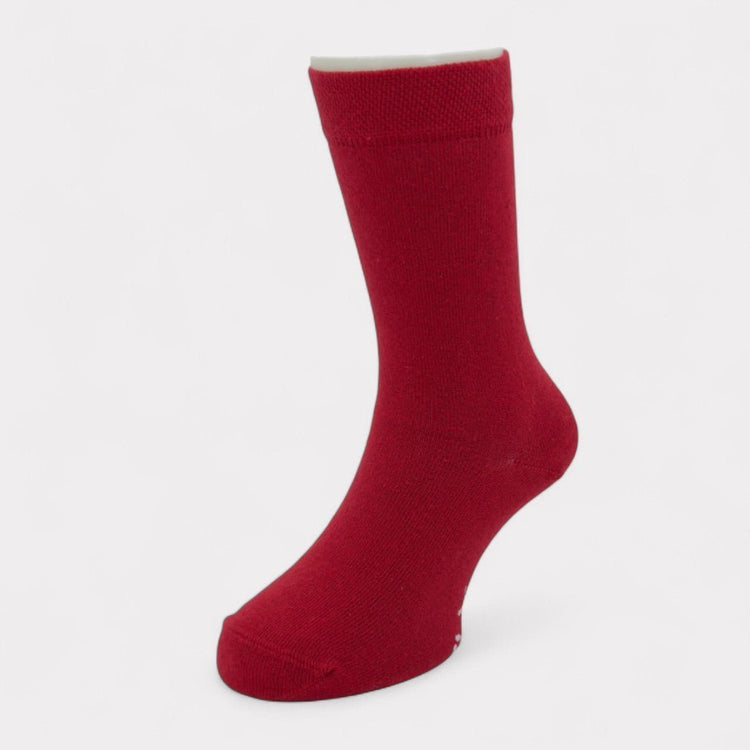Red Organic Cotton Crew Kids Socks -Kids Socks