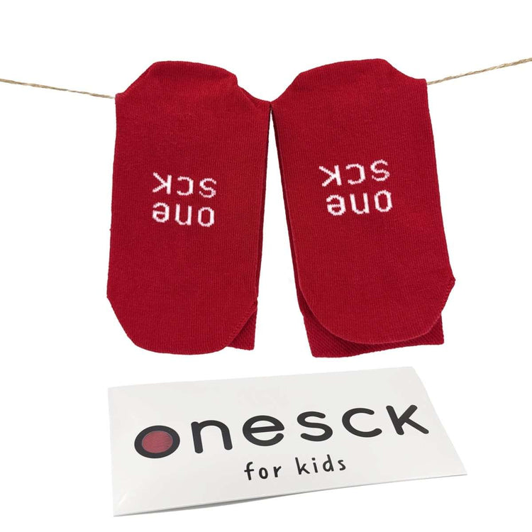 Red Organic Cotton Crew Kids Socks -Kids Socks