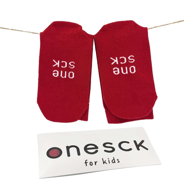 Red Organic Cotton Crew Kids Socks - Twin Socks