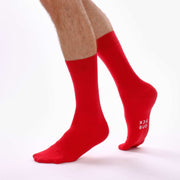 Red Organic Cotton Crew Socks - Twin Socks