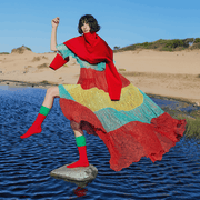 Red Organic Cotton Crew Socks - Twin Socks