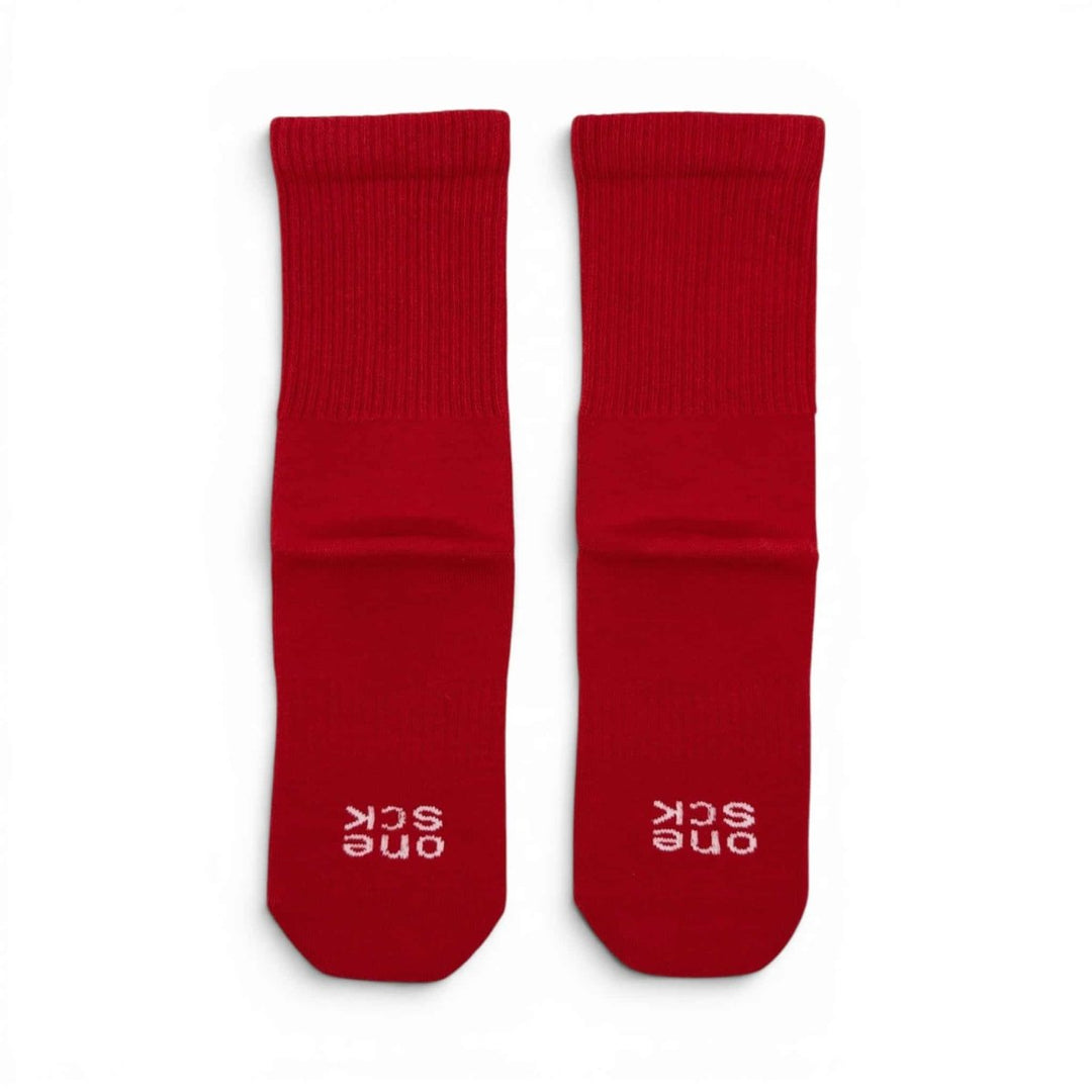 Red Ribbed Soft Touch Cotton Socks -Pair Socks