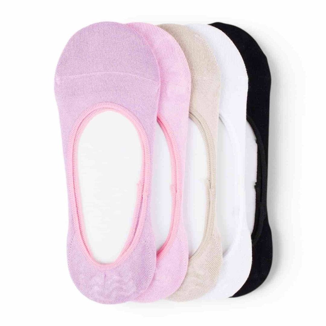Rich 80% Bamboo Women's Non-Slip No-Show Socks – 5 Pack -Pair Socks