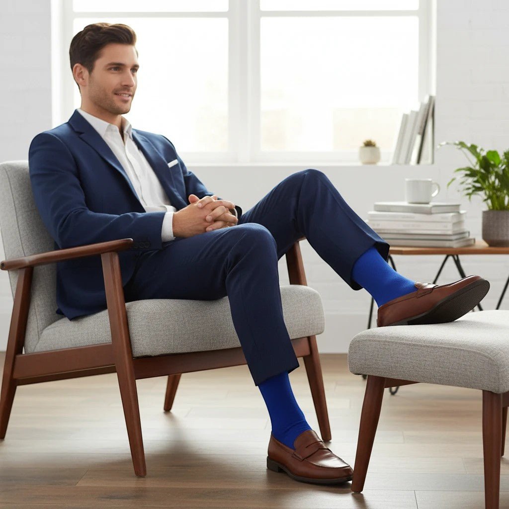 Royal Blue Cotton Socks -Pair Socks