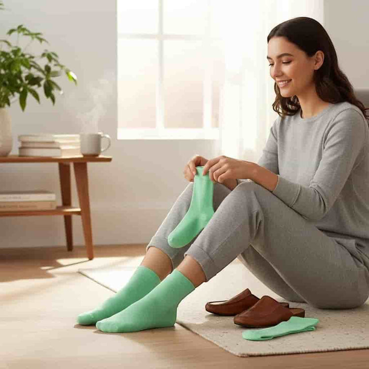 Seafoam Green Cotton Socks -Pair Socks
