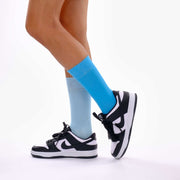 Sky Blue & Baby Blue Odd Socks – Mismatched Cotton Crew Socks - Odd Socks