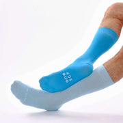 Sky Blue & Baby Blue Odd Socks – Mismatched Cotton Crew Socks - Odd Socks