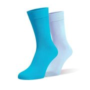 Sky Blue & Baby Blue Odd Socks – Mismatched Cotton Crew Socks - Odd Socks