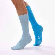 Sky Blue & Baby Blue Odd Socks – Mismatched Cotton Crew Socks - Odd Socks