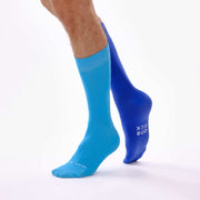 Sky Blue & Royal Blue Odd Socks – Mismatched Cotton Crew Socks - Odd Socks