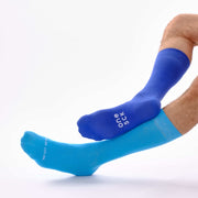 Sky Blue & Royal Blue Odd Socks – Mismatched Cotton Crew Socks - Odd Socks