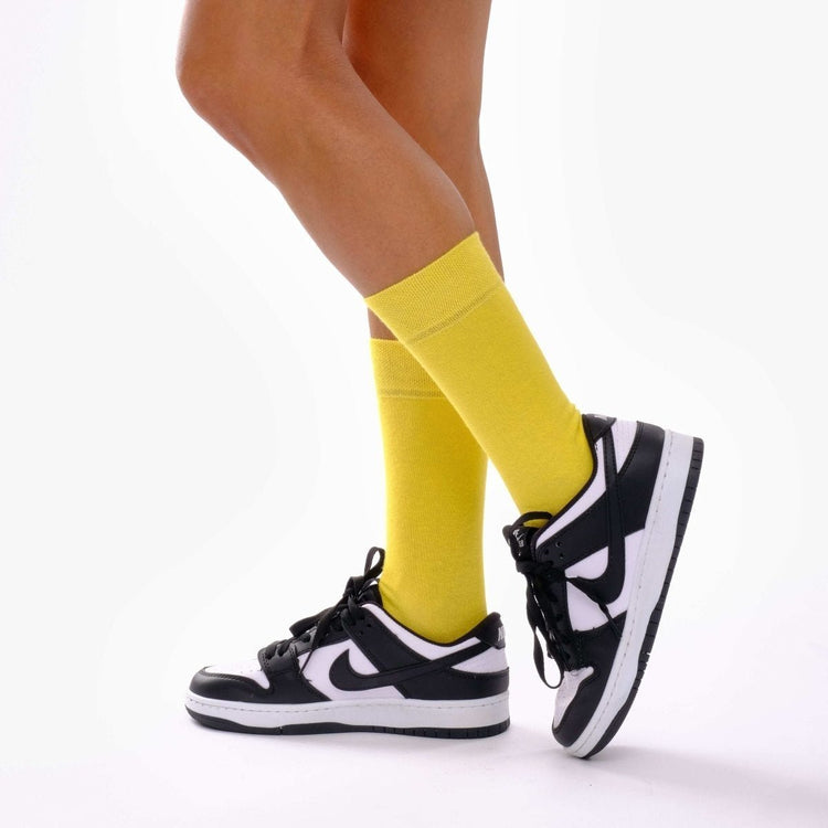 Sun Yellow Cotton Socks -Pair Socks