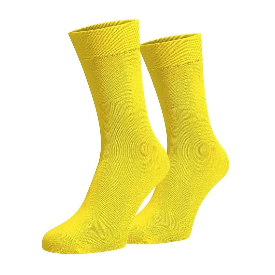 Sun Yellow Cotton Socks -Pair Socks