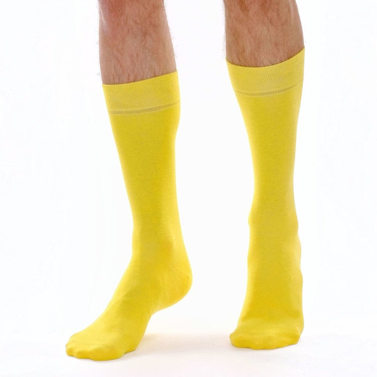 Sun Yellow Cotton Socks -Pair Socks