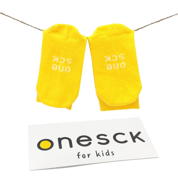 Yellow Organic Cotton Crew Kids Socks - Twin Socks