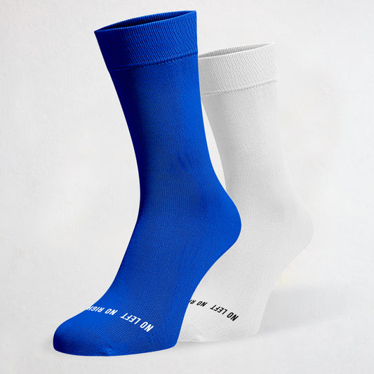 Royal Blue & Off White Fans Odd Socks
