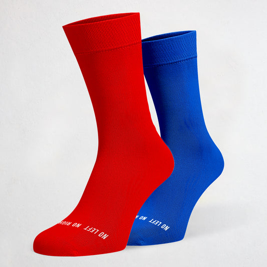 Red & Royal Blue Fans Odd Socks