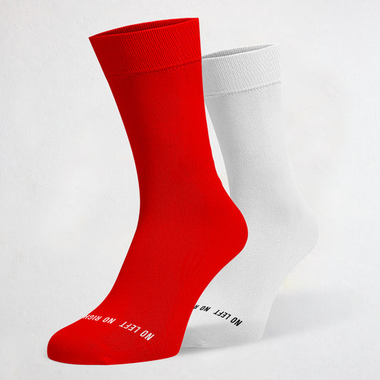 Red & Off White Fans Odd Socks