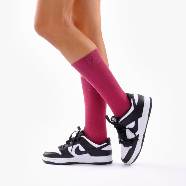 Burgundy Organic Cotton Crew Socks - Twin Socks