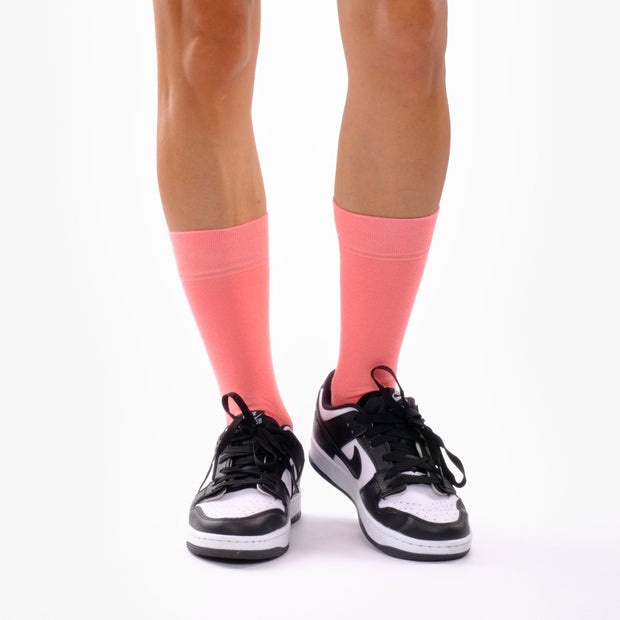 Coral Pink Organic Cotton Crew Socks - Twin Socks