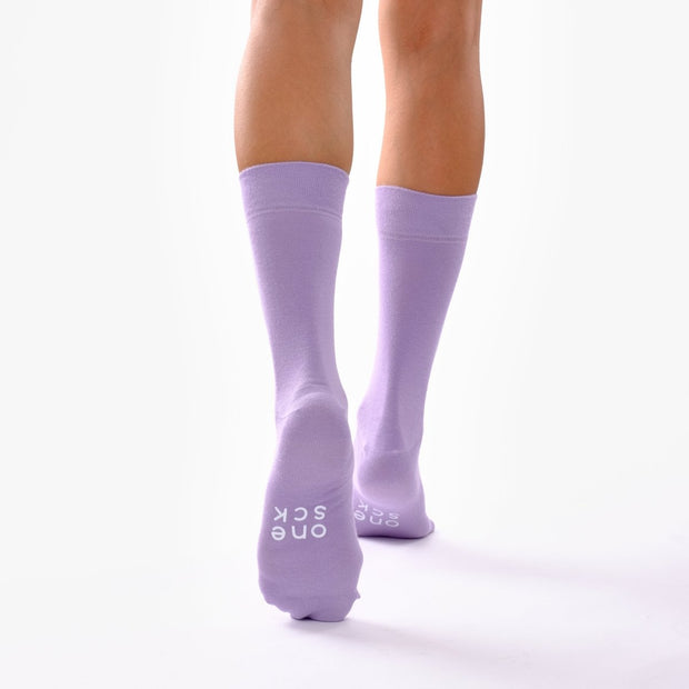 Lilac Organic Cotton Crew Socks - Twin Socks