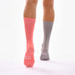 Coral Pink & Grey Odd Socks