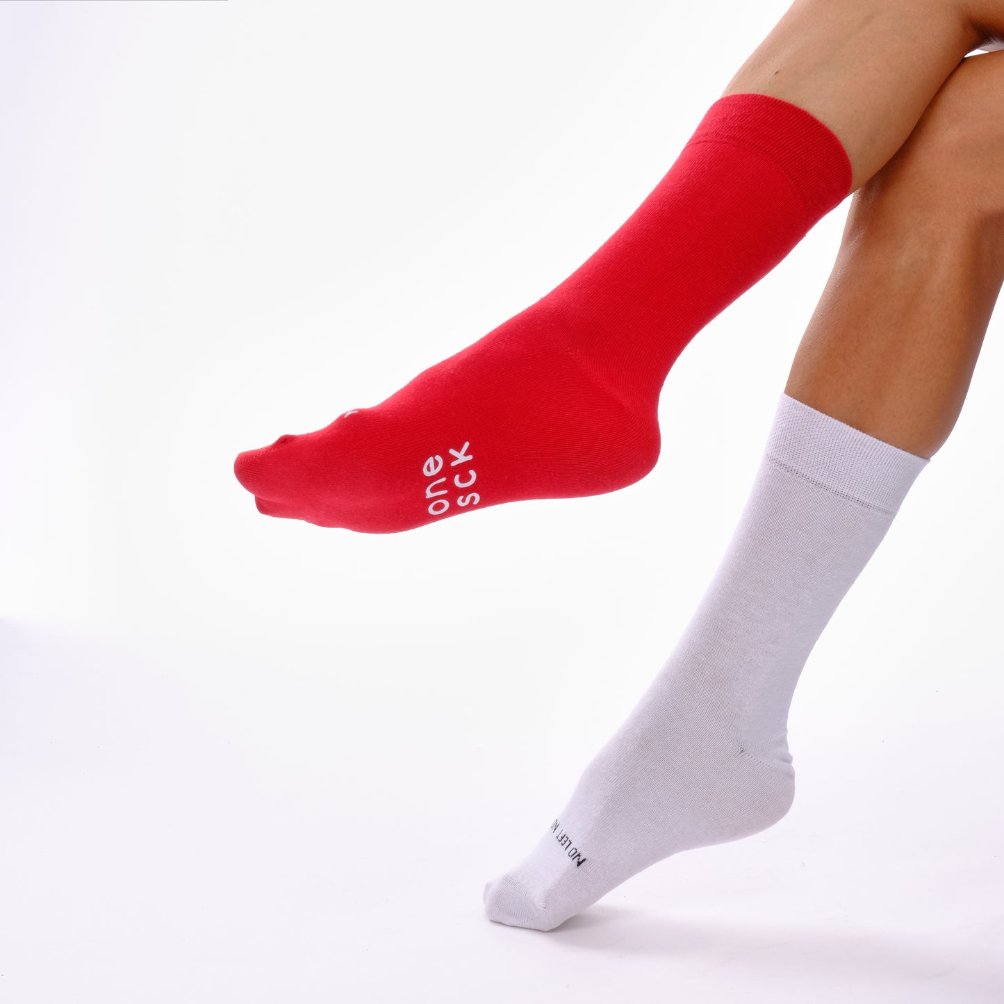 Red & Off White Fans Odd Socks