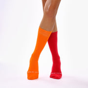 Red & Orange Odd Socks – Mismatched Cotton Crew Socks - Odd Socks