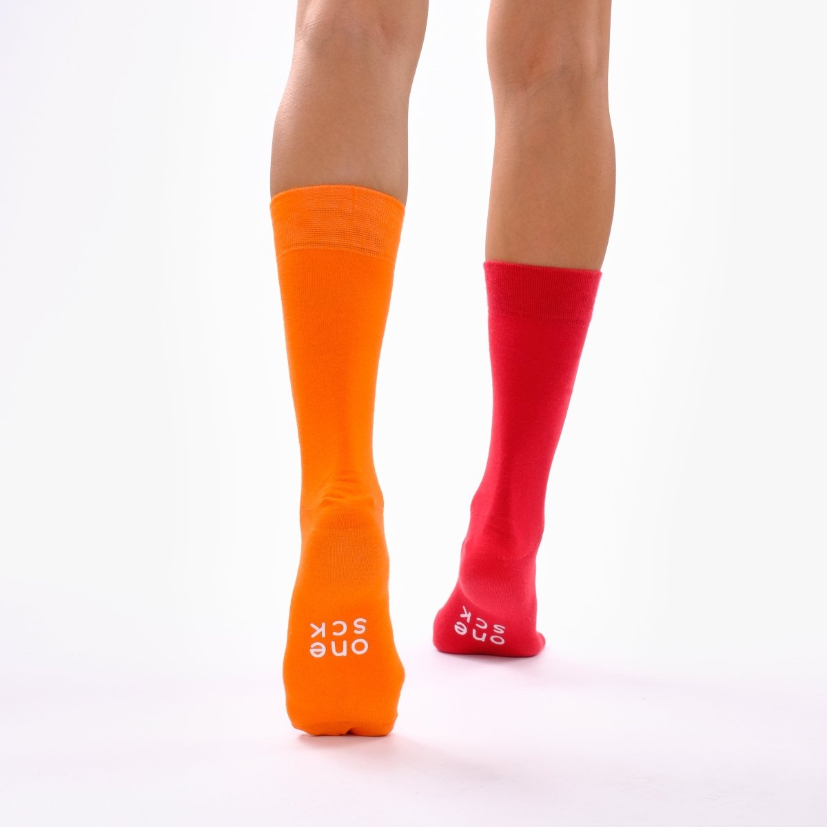 Red & Orange Odd Socks – Mismatched Cotton Crew Socks - Odd Socks