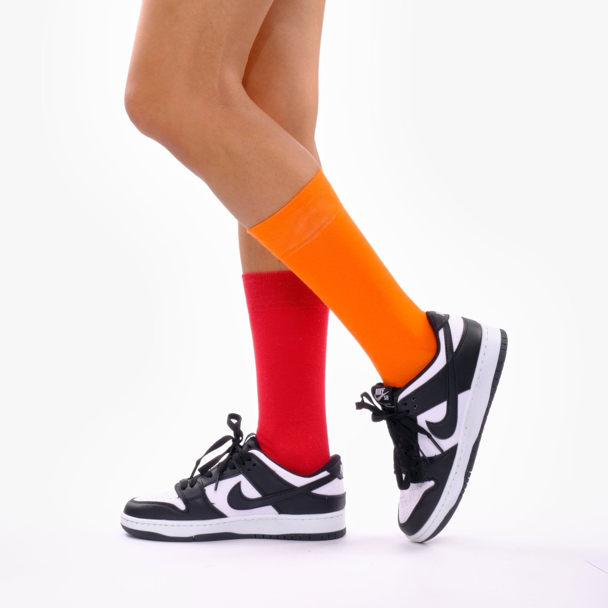Red & Orange Odd Socks – Mismatched Cotton Crew Socks - Odd Socks